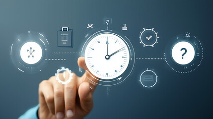 time management concept Planning work to increase efficiency Business project planning Effective time management and reduce working time