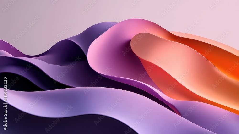 Poster abstract waves in soft colors create a serene and artistic visual experience.