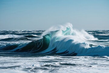 Frozen Wave Crash Isolated on White Background