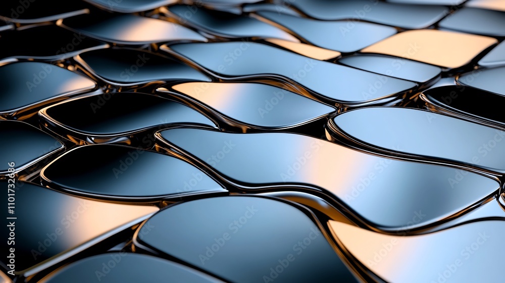 Poster metallic gradient patterns with reflective futuristic elegance