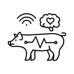 Stress Monitoring Systems black line icon.