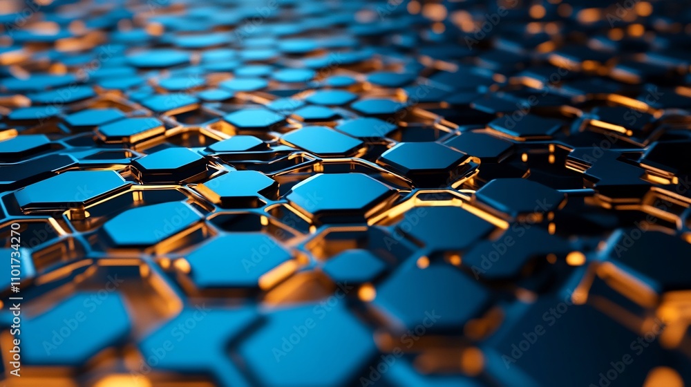 Aufkleber vibrant high-tech gradient tones hexagon mosaic background for professional usage