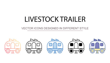 Livestock Trailer icon design with white background stock illustration
