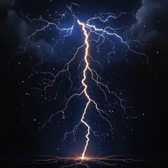 A striking bolt of lightning illuminates a dark sky, creating a dramatic contrast of light and shadow.