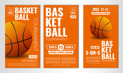 Vector illustration about basketball tournament, match, game. Use as advertising, invitation, banner, poster
