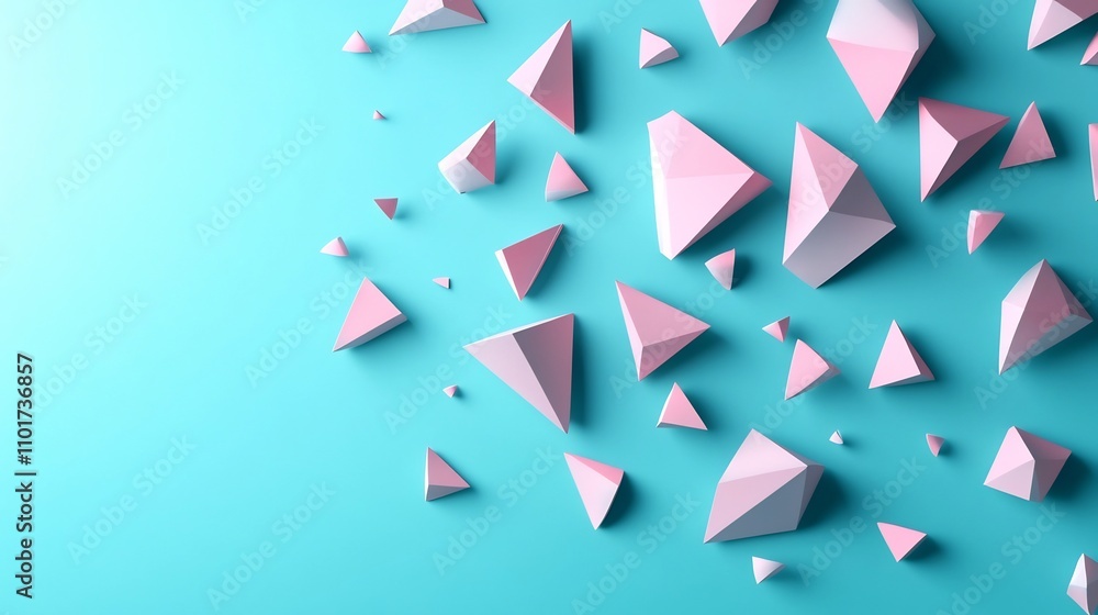 Aufkleber vibrant and captivating abstract geometric 3d shapes creating a modern and minimalistic aesthetic