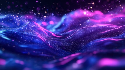 Fototapeta premium fluid dynamic simulation with digital particles flowing smoothly, used to represent data streaming in real-time.