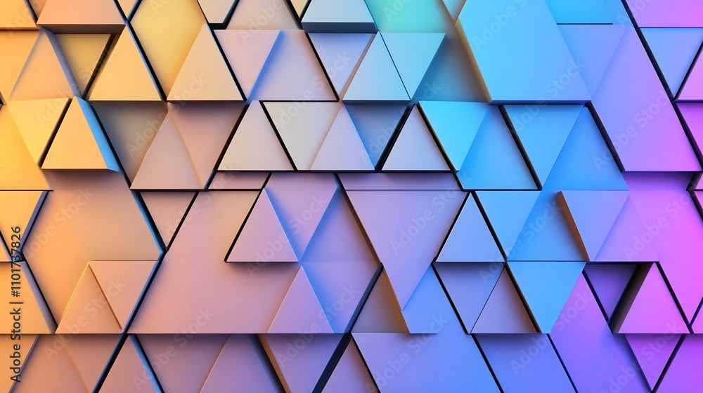Aufkleber vibrant futuristic triangular gradient abstract geometric background