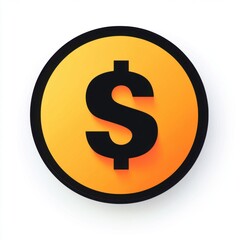 Obraz premium Stylized dollar sign icon in black and orange, symbolic of finance and wealth.