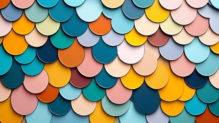 Vibrant Mosaic Tessellations with Playful Geometric Patterns and Overlapping Layers of Multicolor