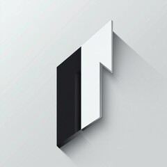 Abstract logo design featuring a bold geometric shape in black and white, creating a striking visual contrast.