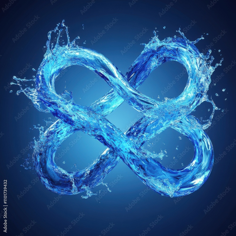 Aufkleber an artistic representation of flowing water forming an infinite loop, symbolizing harmony and contin