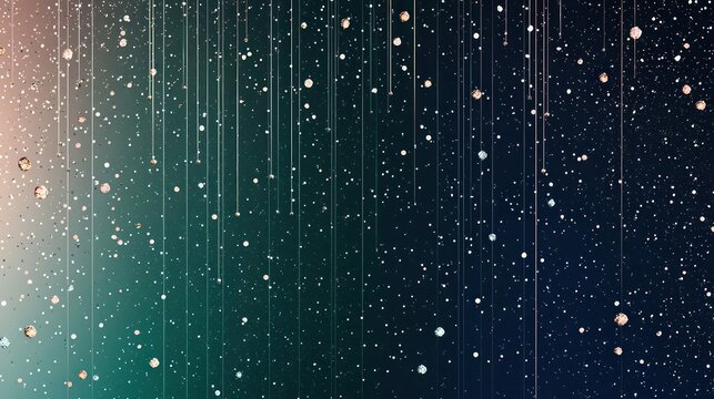 New Year Emerald Green to Deep Navy Gradient, with a rich emerald green  fading into a deep navy blue , featuring tiny rose gold and silver sparkles, and a few thin vertical confetti streaks