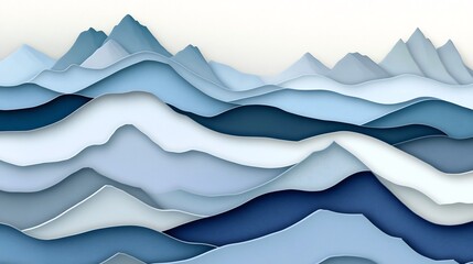 Serene Mountain-Inspired Gradient Landscape in Cool Tones