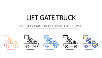 Lift Gate Truck icon design with white background stock illustration
