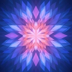 A vibrant abstract floral pattern in shades of blue and pink, showcasing stunning gradients and symmetry.