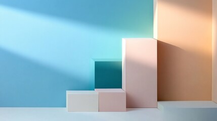 Subtle Gradient Geometric Cube Composition for Modern Interior Background