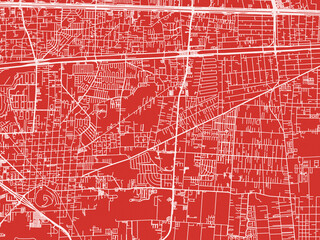 Christmas Map of San Salvador Tizatlalli, Mexico in Snowy White on Festive Red Background.