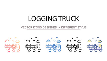 Logging Truck icon design with white background stock illustration