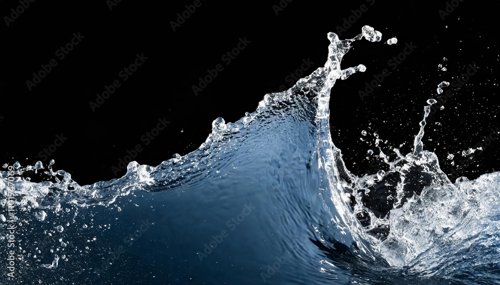 Poster realistic water splashes and drops isolated on transparent background a versatile abstract design sh