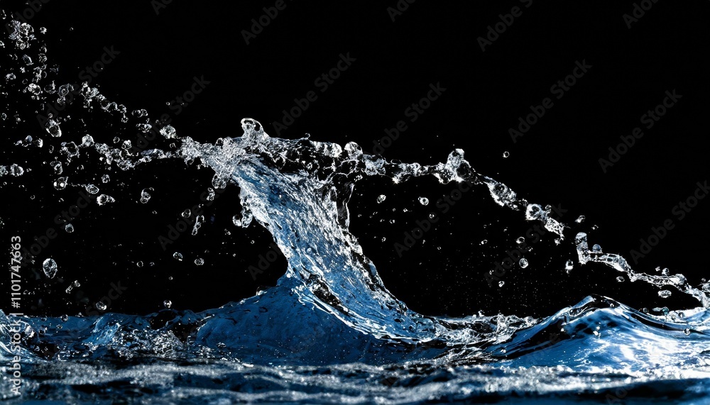 Aufkleber realistic water splashes and droplets on transparent background - high-quality abstract design with 