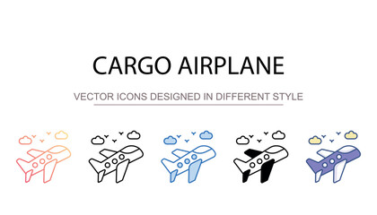 Cargo Airplane icon design with white background stock illustration