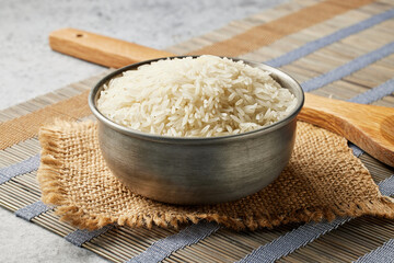 bowl of raw rice