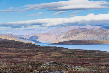 Hills and mountains on the Arctic Circle Trail which links Kangerlussuaq and Sisimiut, Greenland