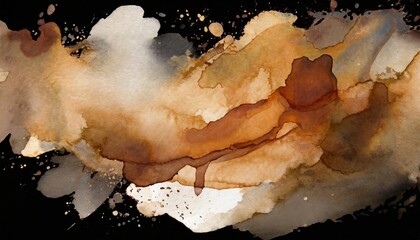 Elegant watercolor brown stain texture with transparent background, ideal for creative graphic designs, artistic projects, or aesthetic overlays, offering a versatile and natural visual