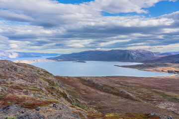 Hills and mountains on the Arctic Circle Trail which links Kangerlussuaq and Sisimiut, Greenland
