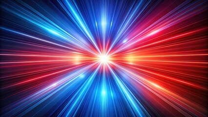 Abstract Background with Striking Red and Blue Rays - Vibrant Vector Illustration for Modern Design Projects