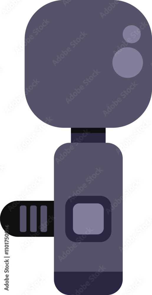 Poster modern action camera capturing video with side buttons for simple use