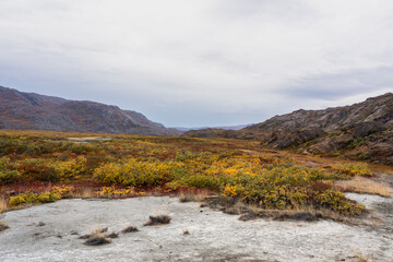 Hills and mountains on the Arctic Circle Trail which links Kangerlussuaq and Sisimiut, Greenland