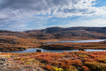 Hills and mountains on the Arctic Circle Trail which links Kangerlussuaq and Sisimiut, Greenland