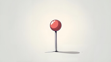 Playful Minimalist Vector Design of a Pin with Bubble Top