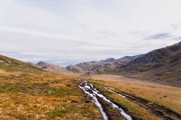 Hills and mountains on the Arctic Circle Trail which links Kangerlussuaq and Sisimiut, Greenland