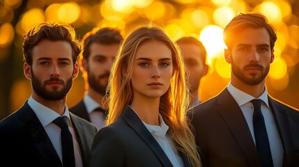 Business Team Leveraging Green Technology Bokeh Digital Art Concept Eco-Friendly Innovations