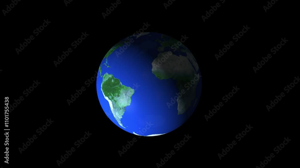 Poster planet earth from space. planet earth rotating animation a vintage-style globe highlighting continen