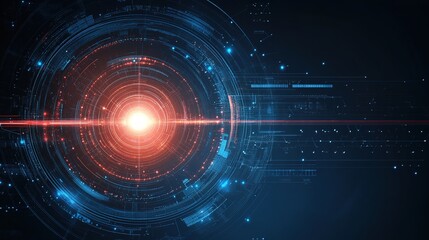 Abstract Futuristic Science Background with Circular Patterns and Glow