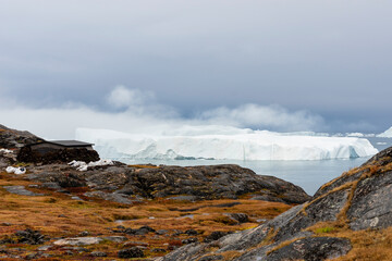 Aerial of the Ilulissat Icefjord, UNESCO World Heritage Site, Western Greenland, Denmark, Polar Regions