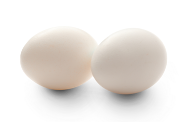 Eggs on the white background