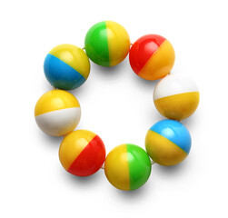 Colourful rattle isolated on white