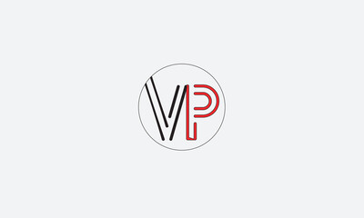 VP, PV, V, P Abstract Letters Logo Monogram	