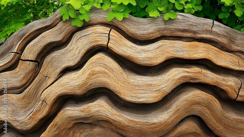 Aufkleber captivating natural textures of a weathered tree trunk with intricate bark pattern