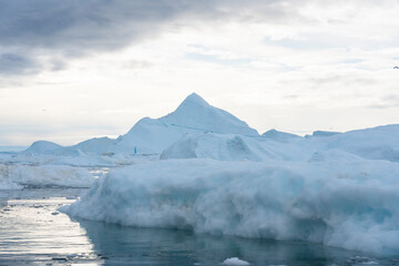 Aerial of the Ilulissat Icefjord, UNESCO World Heritage Site, Western Greenland, Denmark, Polar Regions