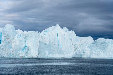 Aerial of the Ilulissat Icefjord, UNESCO World Heritage Site, Western Greenland, Denmark, Polar Regions