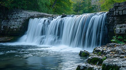 A breathtaking view of a waterfall, showcasing the power and beauty of nature