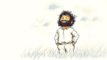 Fototapeta premium Portrait of a rural resident, embodying simplicity and countryside lifestyle.