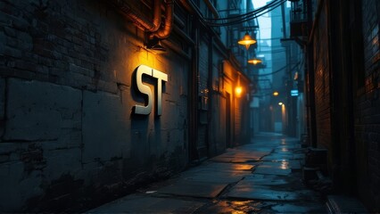 Fototapeta premium Capturing the city's hidden core: ST logo.