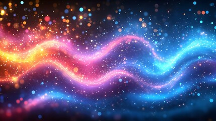 Fototapeta premium Glossy Abstract Energy Waves Futuristic Light Effects Sci-Fi Day Background Stock Photo